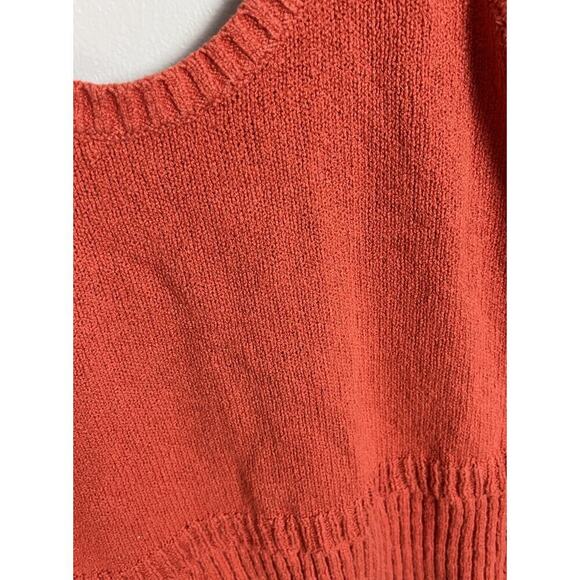 Madewell Minton Scoop Sweater Tank Orange Knit Size Medium Cotton Blend Women’s - Picture 6 of 6